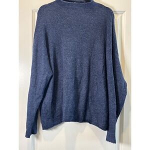 Leith Sweater Womens Large Heather Blue Tight‎ Knit Mock Neck Thermal Warm Wear